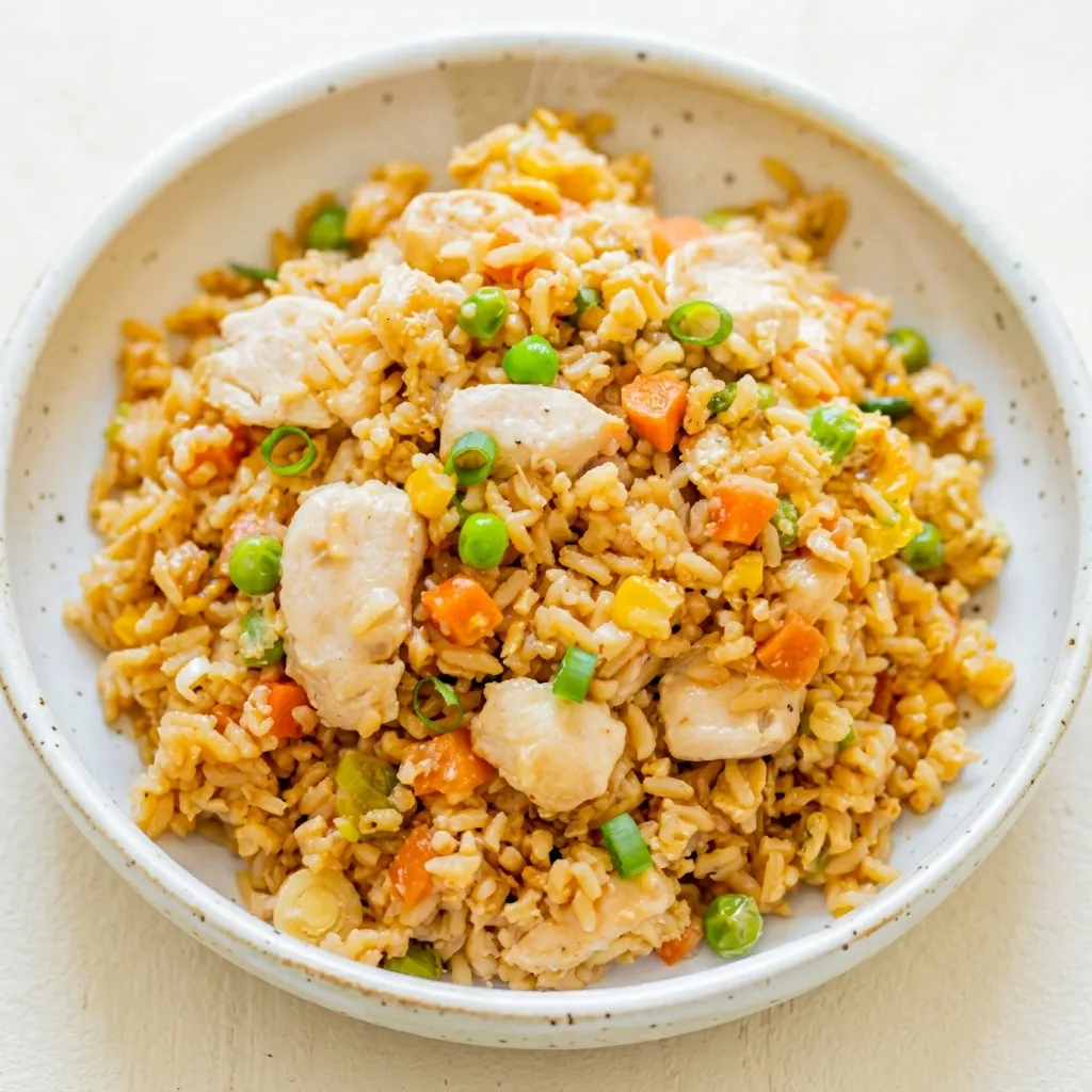 Chicken fried rice takeout at Mayflower in Winnipeg, MB